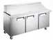Drago America DRSP72-27M 70" 3-Door Mega Top Sandwich Prep Table, 27 Pans, 16 cu. ft., Stainless Steel 1 image