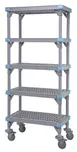 Quantum QPM184886VS-5 Millenia Polymer Shelving Unit, Mobile, 48"W x 18"D x 86"H, Gray Finish, 5 Open Grid Shelves, NSF 1 image