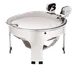 Spring USA 3372-6/36 Sauteuse – 15‑1/4" Round, 4 Qt, Hinged Lid with Knob, Stainless Steel, Stand 1 image