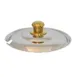 Spring USA 375-697/6 Soup Tureen Lid, 6-Qt Stainless Steel with Gold Handle Chrome - Ladle Notch 1 image