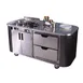 Spring USA MCS3572 Mobile Culinary Station, 71W x 35D x 44H, Laminate/Steel, 2600W Induction, Refrig Drawers 1 image