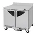 Turbo Air TWR-36SD-FB-N 36" 2-Section Worktop Refrigerator w/ 2 Doors, Front Breathing, 9 cu. ft. 1 image