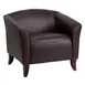 Flash Furniture 111-1-BN-GG Hercules Imperial Series Reception Chair, LeatherSoft Upholstery, Brown, Sturdy Hardwood Construction, Cherry Stained Wood Feet 1 image