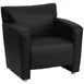 Flash Furniture 222-1-BK-GG Hercules Majesty Series Reception Chair, LeatherSoft Upholstery, Black, Brushed Aluminum Feet, Hardwood Construction 1 image