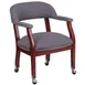 Flash Furniture B-Z100-GY-GG Luxurious Gray Conference Chair, 250 lb., Upholstered Back & Seat, Solid Hardwood Frame 1 image