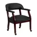 Flash Furniture B-Z100-LF-0005-BK-LEA-GG Conference Chair, 250 lb, Black Leather, Upholstered Back & Seat 1 image