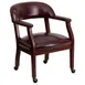 Flash Furniture B-Z100-OXBLOOD-GG Luxurious Conference Chair, Oxblood Vinyl, 250 lb., Upholstered Back, Brass Nailhead Trim 1 image