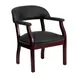 Flash Furniture B-Z105-LF-0005-BK-LEA-GG Black Leather Upholstered Conference Chair, 250 lb Capacity, Solid Hardwood Mahogany Frame 1 image
