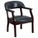 Flash Furniture B-Z105-NAVY-GG Navy Luxurious Conference Chair, 250 lb., Upholstered Back, Vinyl, Brass Trim 1 image