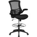 Flash Furniture BL-X-5M-D-GG Drafting Chair, 43-1/4"-50-3/4" Height, 250 lb, Blk Mesh Back, Seat, Arms Casters 1 image