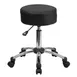 Flash Furniture BT-191-1-GG Stool, 21"-26-1/4" Height, 250 lb, Black LeatherSoft, Chrome Base, Dual Casters 1 image