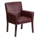 Flash Furniture BT-353-BURG-GG Executive Side Reception Chair, 250 lb. Capacity, Burgundy LeatherSoft Upholstery, Mahogany Finish 1 image