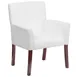 Flash Furniture BT-353-WH-GG Executive Side Reception Chair, White, 250 lb., LeatherSoft Upholstery, Mahogany Finish 1 image