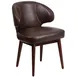 Flash Furniture BT-4-BN-GG Comfort Back Series Executive Guest Chair, Brown LeatherSoft Upholstery, Walnut Beechwood Frame 1 image
