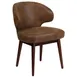Flash Furniture BT-5-BOM-GG Comfort Back Executive Guest Chair, Microfiber Upholstery, Walnut Beechwood Frame, Bomber Jacket Brown 1 image
