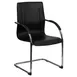 Flash Furniture BT-509-BK-GG Black Vinyl Upholstered Side Reception Chair, 250 lb. Capacity, Chrome Finish, Padded Arms 1 image