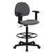 Flash Furniture BT-659-GRY-ARMS-GG Stool, Gray, 38-1/4"-42-3/4" Height, 250 lb, Padded Arms, Upholstered Seat 1 image