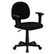 Flash Furniture BT-660-1-BK-GG Swivel Chair, Black Fabric, 33"‑37.5" Height, 250 lb, Base Dual Carpet Casters 1 image