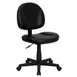 Flash Furniture BT-688-BK-GG Chair, Black, 34"-38.5" Height, 250 lb, Leather Upholstery, Armless, Casters 1 image