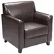 Flash Furniture BT-827-1-BN-GG Hercules Diplomat Reception Chair, LeatherSoft Upholstery, Brown, Flares Arms, Black Wood Feet 1 image