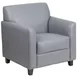 Flash Furniture BT-827-1-GY-GG Hercules Diplomat Reception Chair, Gray LeatherSoft, Flares Arms, Fixed Cushions 1 image