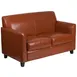 Flash Furniture BT-827-2-CG-GG Hercules Diplomat Reception Loveseat, 52W x 29D x 32.25H, LeatherSoft, Cognac 1 image