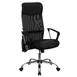 Flash Furniture BT-905-GG Task Chair, 44"-47" Height, 250 lb, Black Leather-Mesh, Headrest, Chrome Base, Casters 1 image