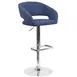 Flash Furniture CH-122070-BLFAB-GG Swivel Bar Stool, Upholstered Seat & Back, Adjustable Height, Blue Fabric, Chrome Base 1 image