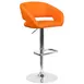 Flash Furniture CH-122070-ORG-GG Swivel Bar Stool, Orange Vinyl, Upholstered Seat & Back, Adjustable Height, 17-5/8" Chrome Base 1 image