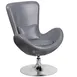 Flash Furniture CH-162430-GY-LEA-GG Chair, Gray LeatherSoft Upholstery, 13"W Pillow, 21-1/2" Chrome Base, Arms 1 image