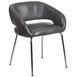 Flash Furniture CH-162731-GY-GG Fusion Series Gray LeatherSoft Upholstered Side/Reception/Lounge Chair with Chrome Legs 1 image