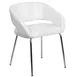 Flash Furniture CH-162731-WH-GG Fusion Series White LeatherSoft Upholstered Lounge Chair with Chrome Legs 1 image