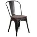 Flash Furniture CH-31230-BQ-WD-GG Stacking Side Chair, 500 lb, Metal Back, Bistro Style, Powder Coat Finish 1 image