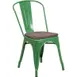 Flash Furniture CH-31230-GN-WD-GG Stacking Side Chair, 500 lb, Green, Metal Back, Wood Seat, Powder Coat 1 image
