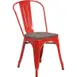 Flash Furniture CH-31230-RED-WD-GG Stacking Side Chair, 500 lb Weight Capacity, Red, Metal Back, Wood Seat 1 image