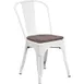 Flash Furniture CH-31230-WH-WD-GG Stacking Side Chair, 500 lb, Metal Back, Wood Seat, White Powder Coat 1 image