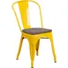Flash Furniture CH-31230-YL-WD-GG Stacking Side Chair, 500 lb, Metal Back, Wood Seat, Yellow, Powder Coat Finish 1 image
