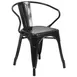 Flash Furniture CH-31270-BK-GG Black Galvanized Steel Outdoor Armchair, 500 lb. Weight Capacity, Stackable 1 image