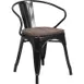 Flash Furniture CH-31270-BK-WD-GG Stackable Armchair, Black, 500 lbs, 8‑High, Back, Seat, Frame, Plastic Glides 1 image