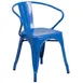 Flash Furniture CH-31270-BL-GG Blue Stackable Armchair, 500 lb, Galvanized Steel, Powder Coat Finish 1 image