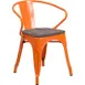 Flash Furniture CH-31270-OR-WD-GG Stackable Armchair, 500 lbs, Orange Steel, Back, Arms, Wood Seat, Stack to 8 1 image