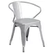 Flash Furniture CH-31270-SIL-GG Silver Stackable Outdoor Armchair, 500 lb Weight Capacity, Galvanized Steel Frame 1 image