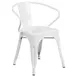 Flash Furniture CH-31270-WH-GG White Stackable Armchair, 500 lb, Galvanized Steel, Powder Coat Finish 1 image