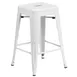 Flash Furniture CH-31320-24-WH-GG 24" White Backless Stacking Bar Stool, 500 lb. Weight Capacity, Galvanized Steel, Powder Coat Finish 1 image