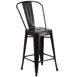 Flash Furniture CH-31320-24GB-BQ-GG Counter Height Bar Stool, 500 lb. Capacity, Galvanized Steel, Black and Antique Gold 1 image