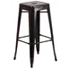 Flash Furniture CH-31320-30-BQ-GG Backless Stacking Bar Stool, 500 lb, Galvanized Steel, Black-Antique Gold 1 image