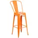 Flash Furniture CH-31320-30GB-OR-GG Orange Outdoor Bar Stool, 500 lb, Galvanized Steel, Powder Coat Finish 1 image