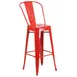 Flash Furniture CH-31320-30GB-RED-GG Red Galvanized Steel Outdoor Bar Stool, 500 lb, Armless, Curved Back 1 image