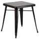 Flash Furniture CH-31330-29-BQ-GG Square Dining Table, 23.75"W x 29"H, Galvanized Steel, Black & Antique Gold Finish 1 image