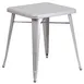 Flash Furniture CH-31330-29-SIL-GG 23.75 Square MDF Dining Table, 29 Height, Silver Galvanized Steel Base 1 image